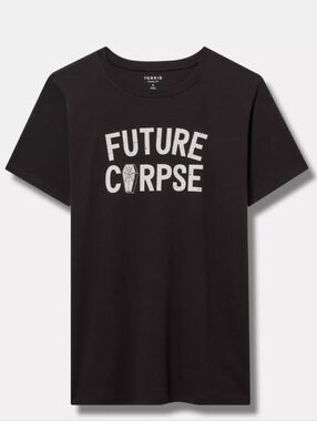 Torrid Classic Fit Black Cream FUTURE CORPSE Graphic Tee 4X 26